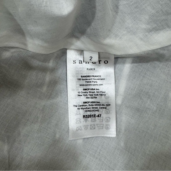 Sandro Paris Striped 100% Cotton Mini Dress Size 2 - Picture 9 of 10